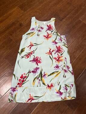 Leith Floral High Neck Racerback Mini Dress, Size M